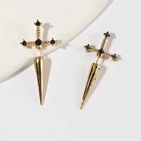 Gothic sword earrings #002 - Image 2