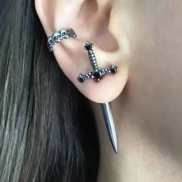 Gothic sword earrings #002 - Image 3
