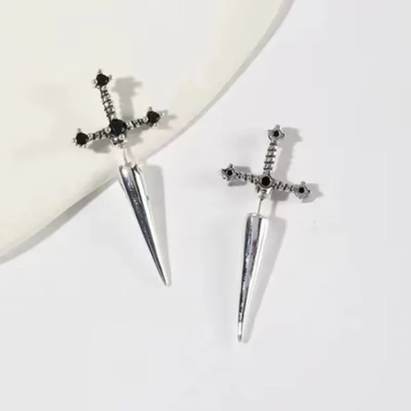 Gothic sword earrings #002