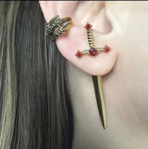 Gothic sword earrings #002 - Image 5