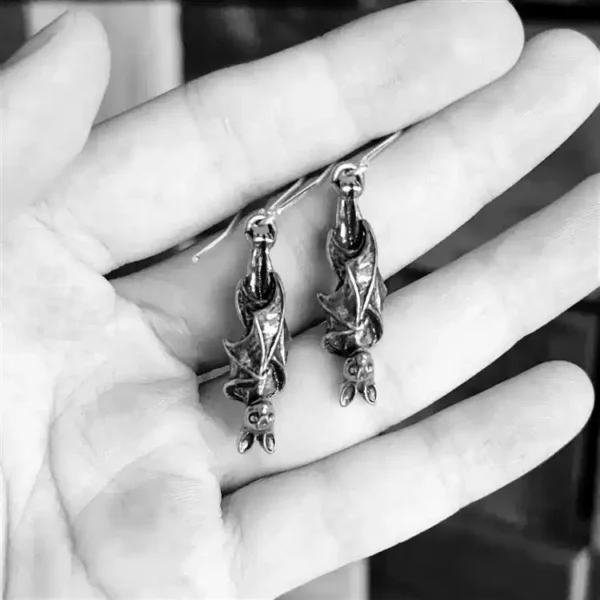 Steampunk-inspired bat earrings #002 - Image 4