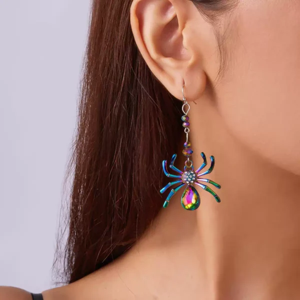 Stylish colored spider earrings #001 - Image 2