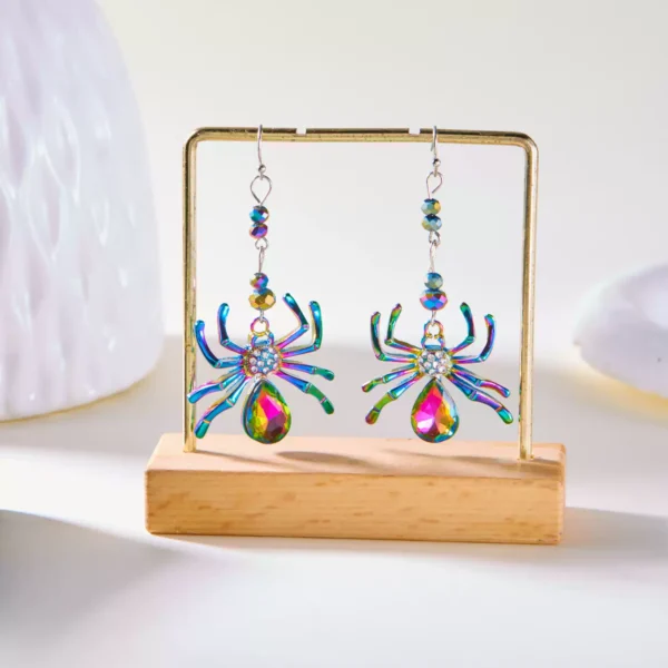 Stylish colored spider earrings #001