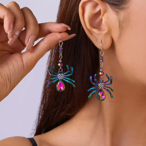 Stylish colored spider earrings #001 - Image 5