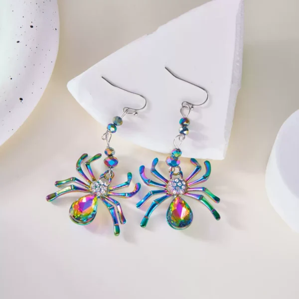 Stylish colored spider earrings #001 - Image 8