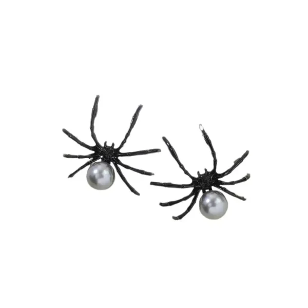 Gothic spider pearl earrings #005 - Image 2