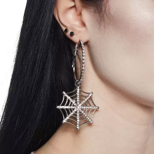 Gothic spider web earrings #004 - Image 3
