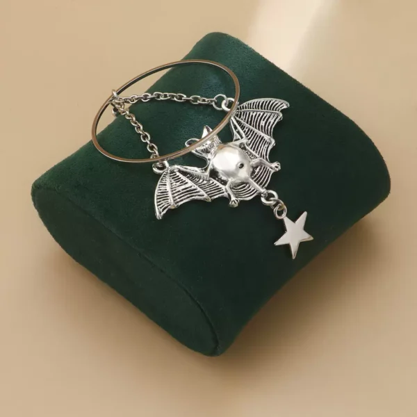 Geometric bat pendant earrings #008 - Image 5