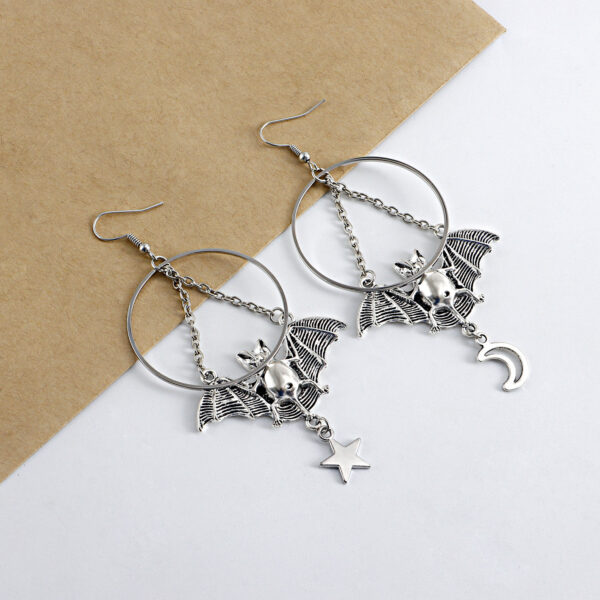 Geometric bat pendant earrings #008 - Image 6