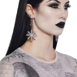 Gothic spider web earrings #004