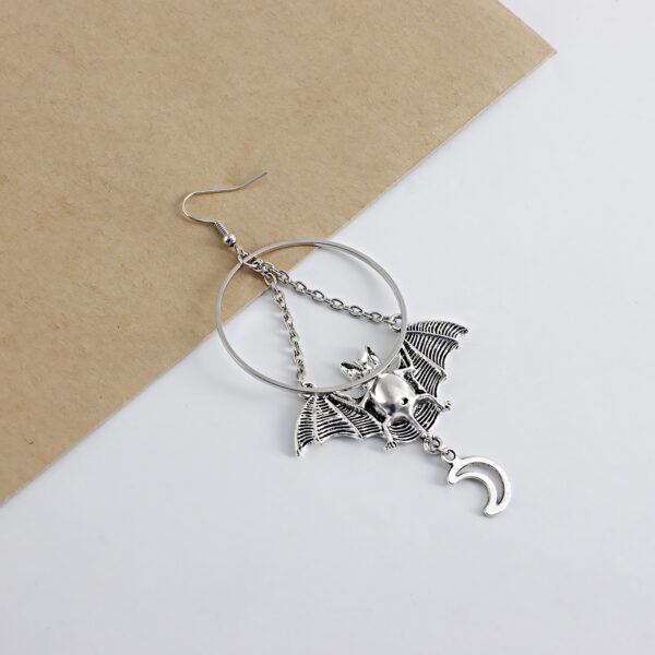 Geometric bat pendant earrings #008 - Image 7